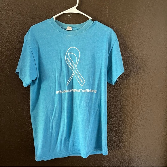 Blue Students Against Trafficking Short Sleeve Tee, Size Medium - Picture 1 of 5
